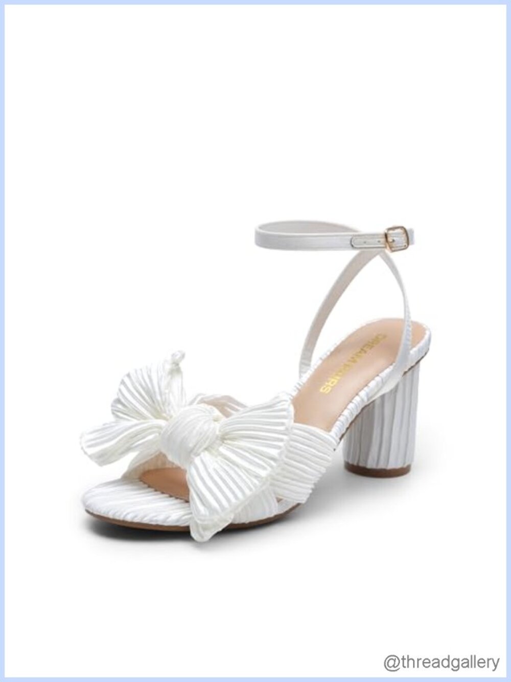 Women's Bow Knot Block Heeled Sandals Open Toe Ankle Strap Wedding Party Shoes